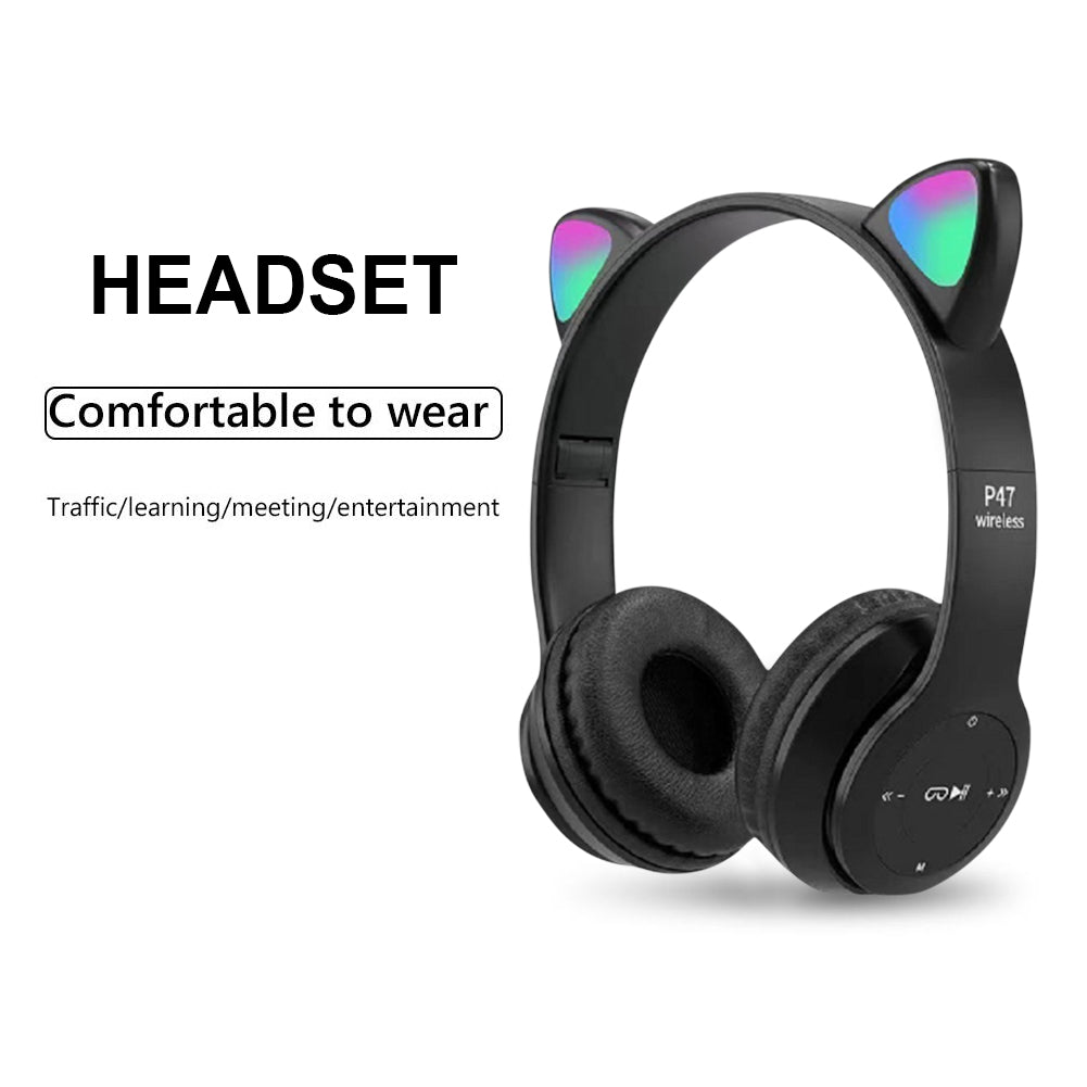 Wireless Cat Ear Headphones with LED Lights by HitMyNeed