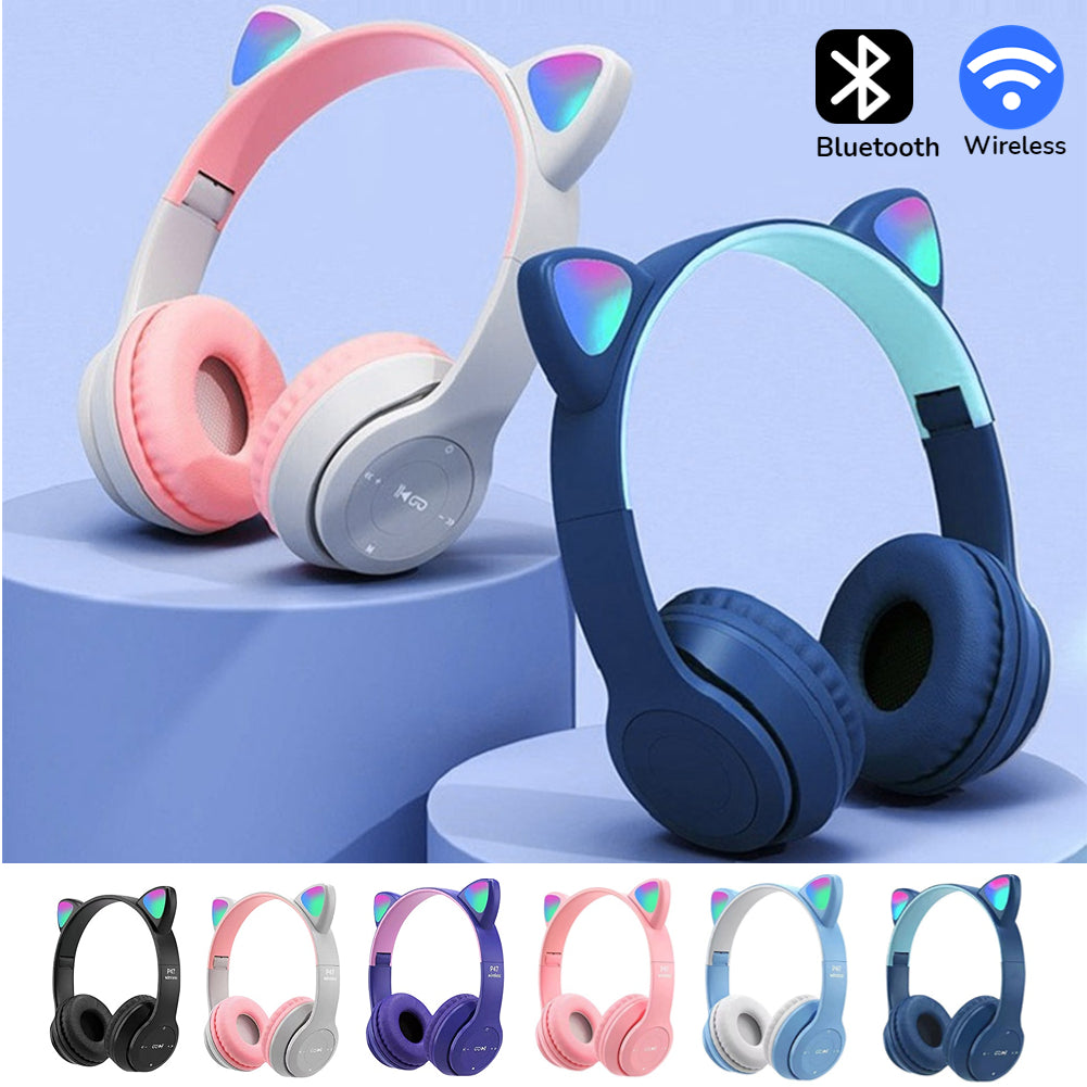 Wireless Cat Ear Headphones with LED Lights by HitMyNeed