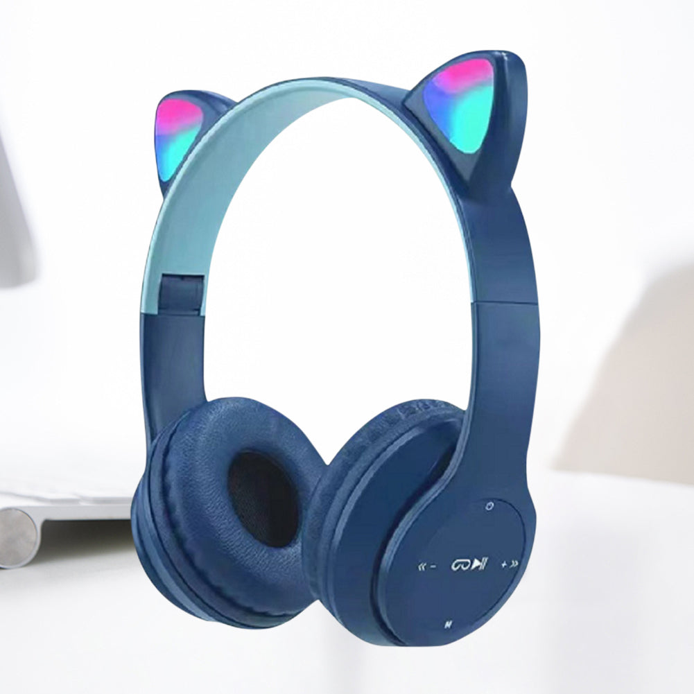 Wireless Cat Ear Headphones with LED Lights dark-blue by HitMyNeed