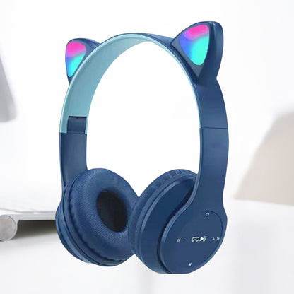 Wireless Cat Ear Headphones with LED Lights dark-blue by HitMyNeed
