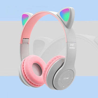 Wireless Cat Ear Headphones with LED Lights grey by HitMyNeed