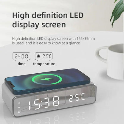 Wireless Charger Alarm Clock with LED Time & Temperature by HitMyNeed