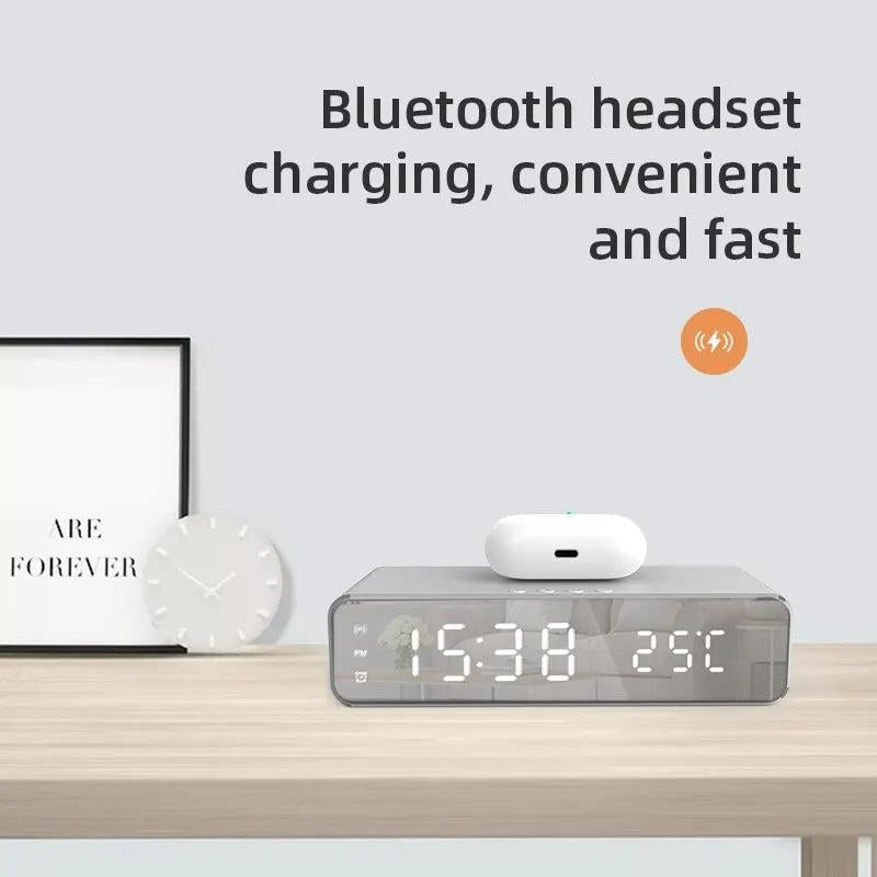 Wireless Charger Alarm Clock with LED Time & Temperature by HitMyNeed