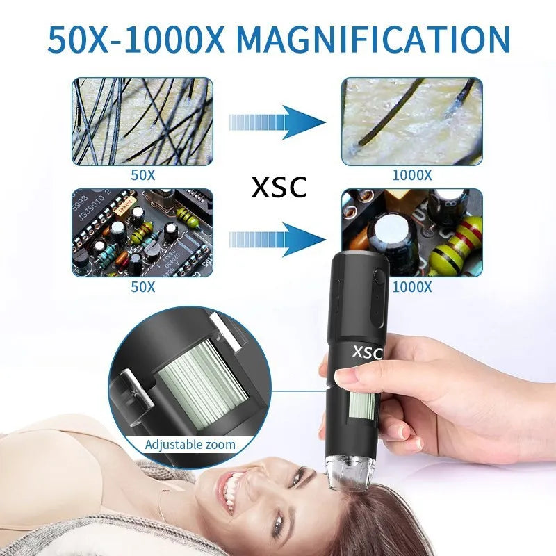 Wireless Dermatoscope 1000X Skin & Scalp Analyzer by HitMyNeed