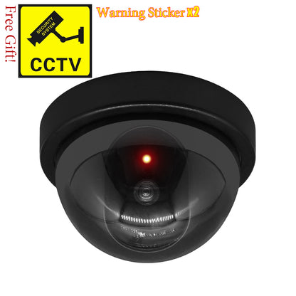 Wireless Dummy Dome CCTV Camera with Flashing LED dome-black by HitMyNeed