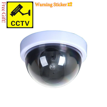 Wireless Dummy Dome CCTV Camera with Flashing LED dome-white by HitMyNeed