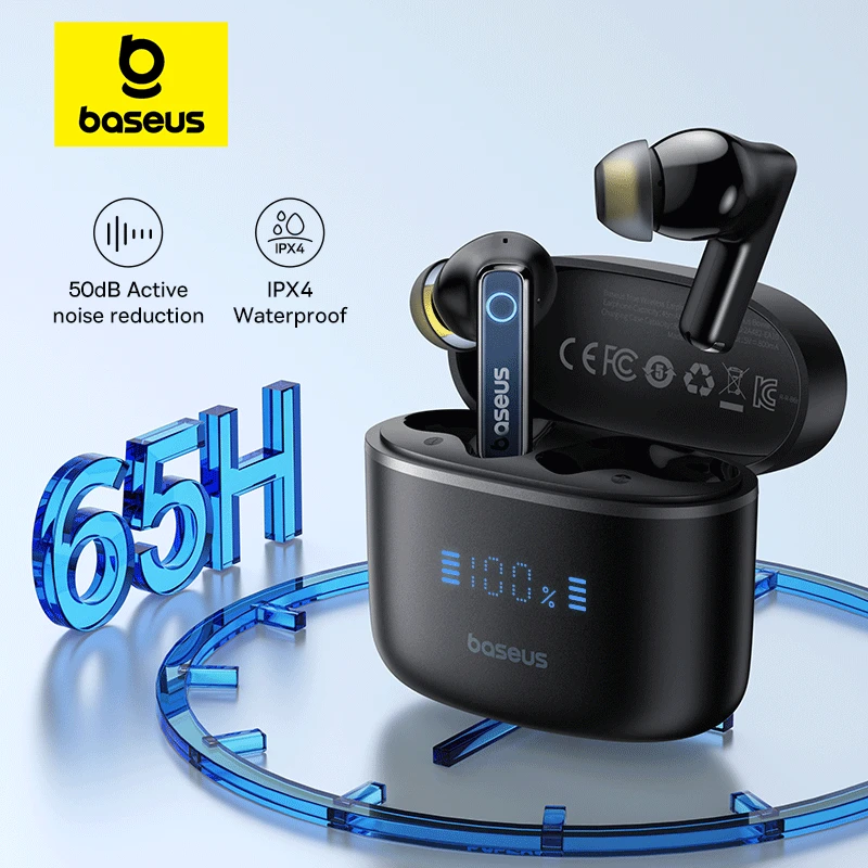 Wireless Earbuds 50dB ANC, 65H Playtime, 6-Mic Calls by HitMyNeed