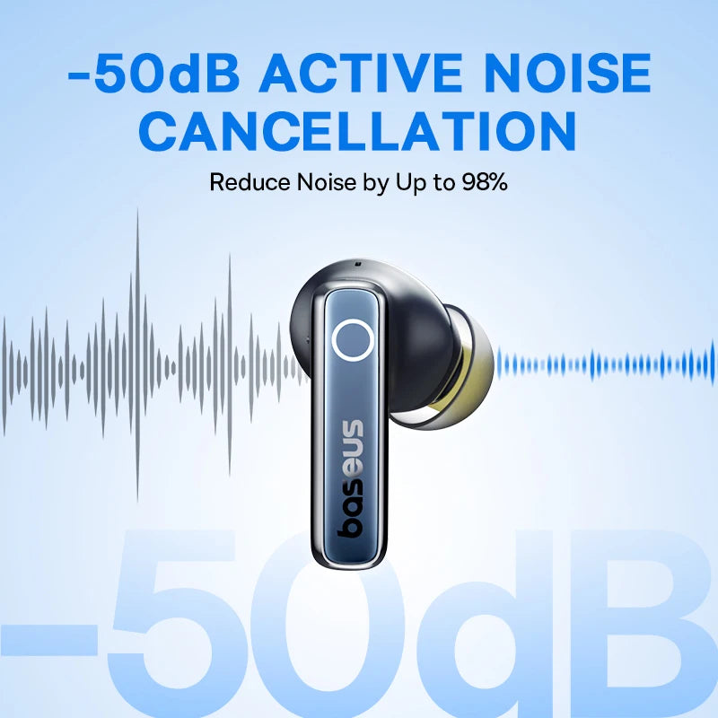 Wireless Earbuds 50dB ANC, 65H Playtime, 6-Mic Calls by HitMyNeed