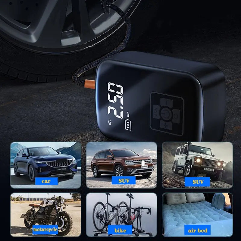Wireless Electric Car Tire Inflator Air Compressor by HitMyNeed