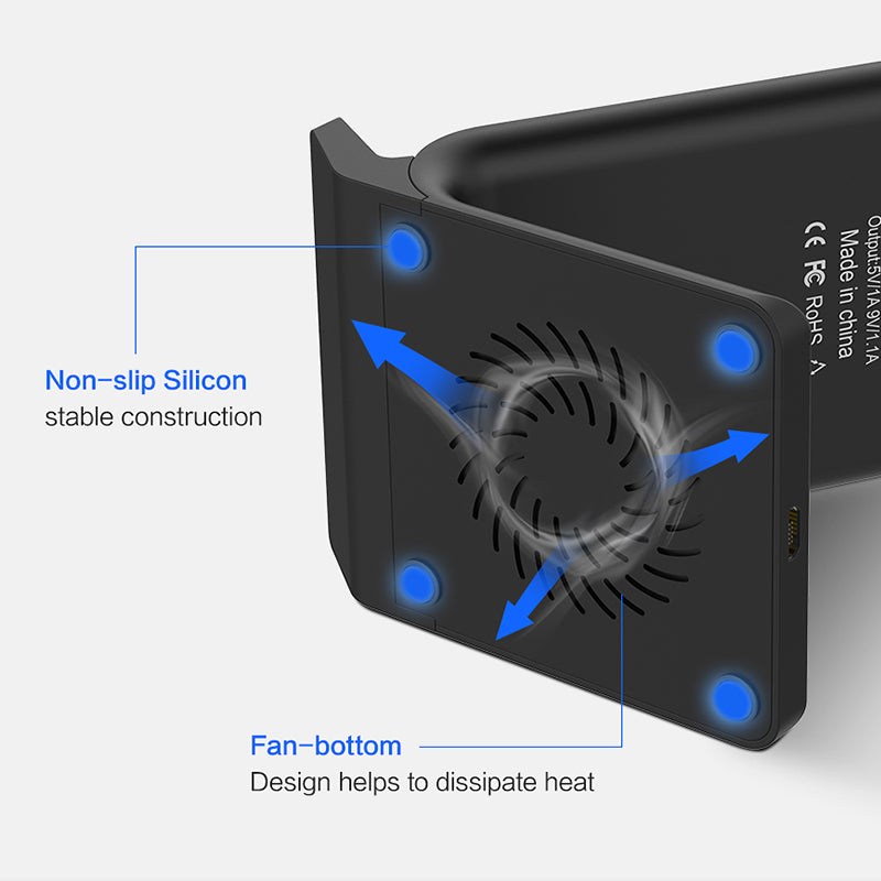 Wireless Fast Charging Stand with Cooling Fan by HitMyNeed