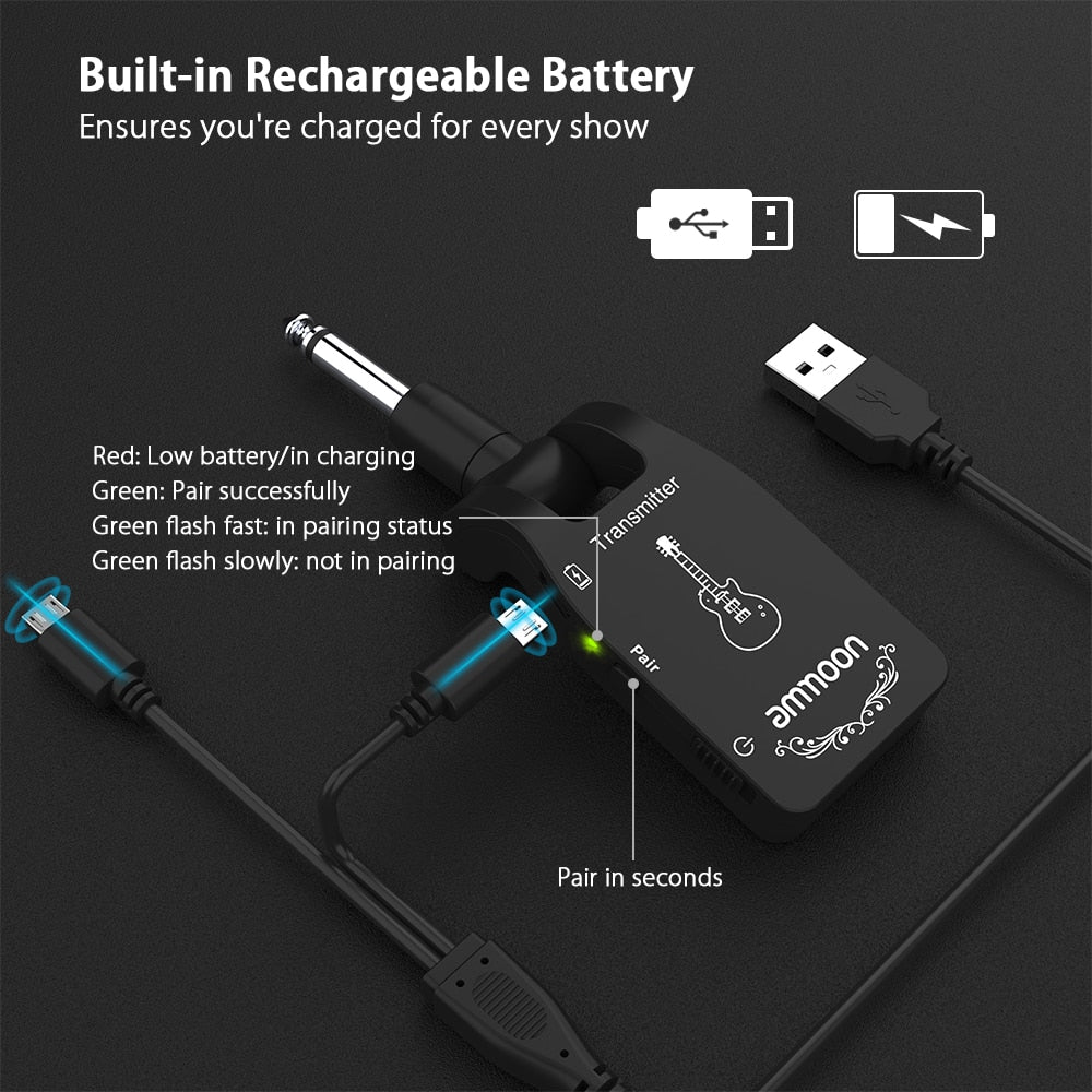 Wireless Guitar Audio Connector Transmitter & Receiver by HitMyNeed