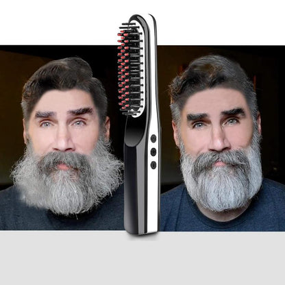 Wireless Ionic Beard & Hair Straightening Brush by HitMyNeed