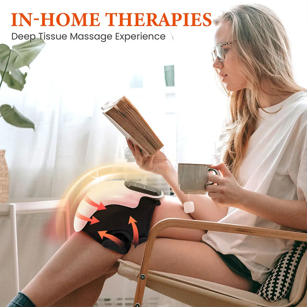 Wireless Knee Massager with Heat & LED Touch Control by HitMyNeed
