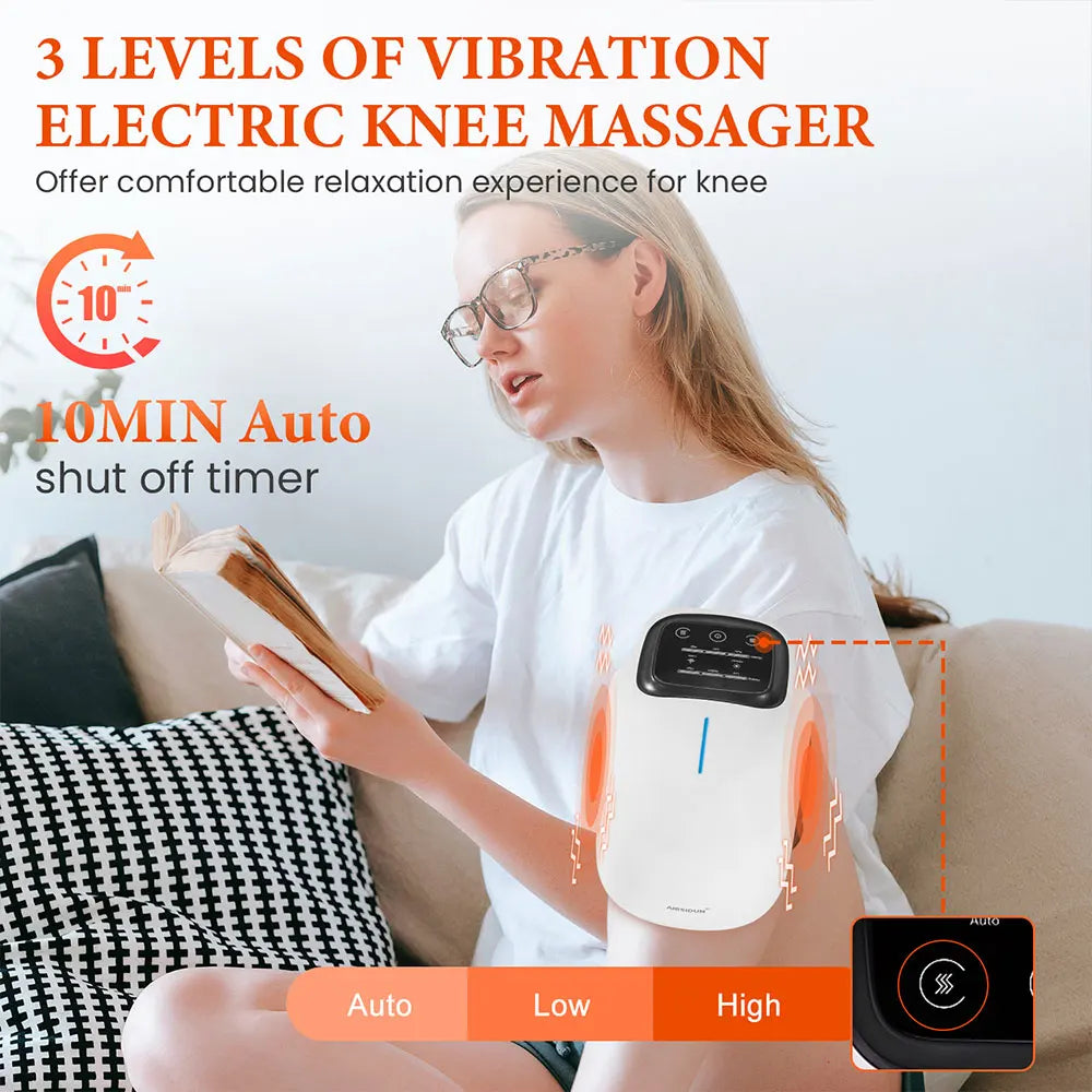 Wireless Knee Massager with Heat & LED Touch Control by HitMyNeed