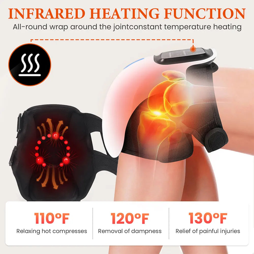 Wireless Knee Massager with Heat & LED Touch Control by HitMyNeed