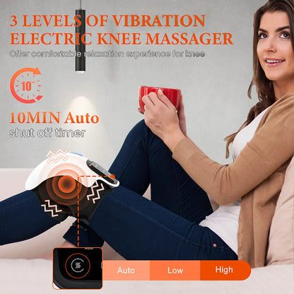 Wireless Knee Massager with Heat & LED Touch Control by HitMyNeed