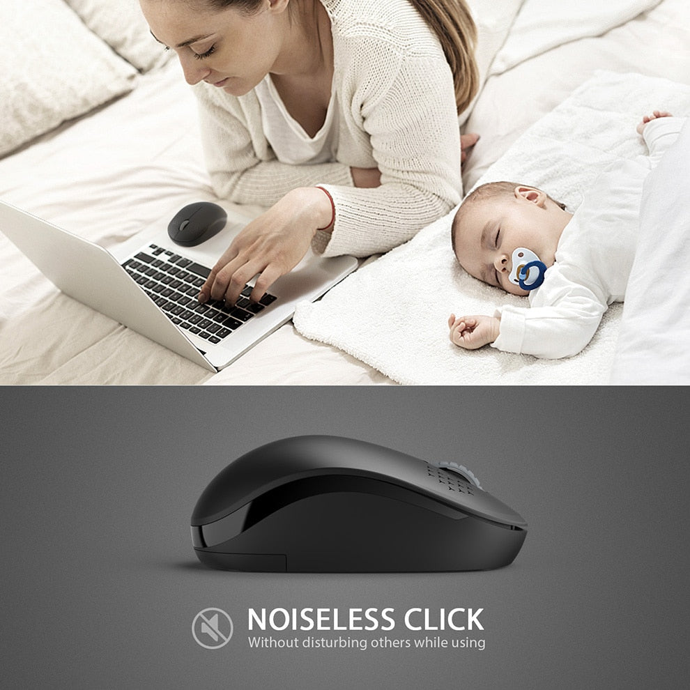 Wireless Laptop Mouse 2.4G Silent Travel Mouse by HitMyNeed