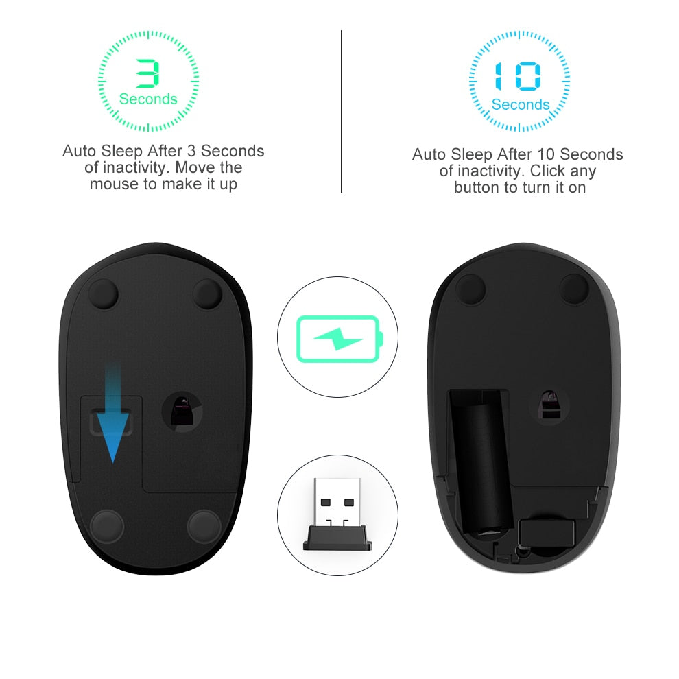 Wireless Laptop Mouse 2.4G Silent Travel Mouse by HitMyNeed