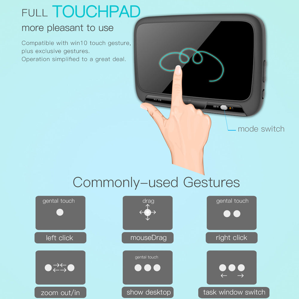 Wireless Mini Keyboard with Touchpad & Backlight by HitMyNeed