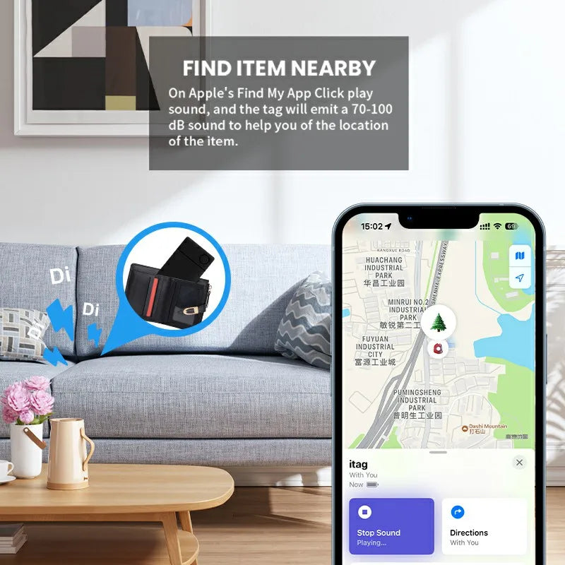 Wireless Rechargeable Smart Card Tracker for Apple Find My by HitMyNeed
