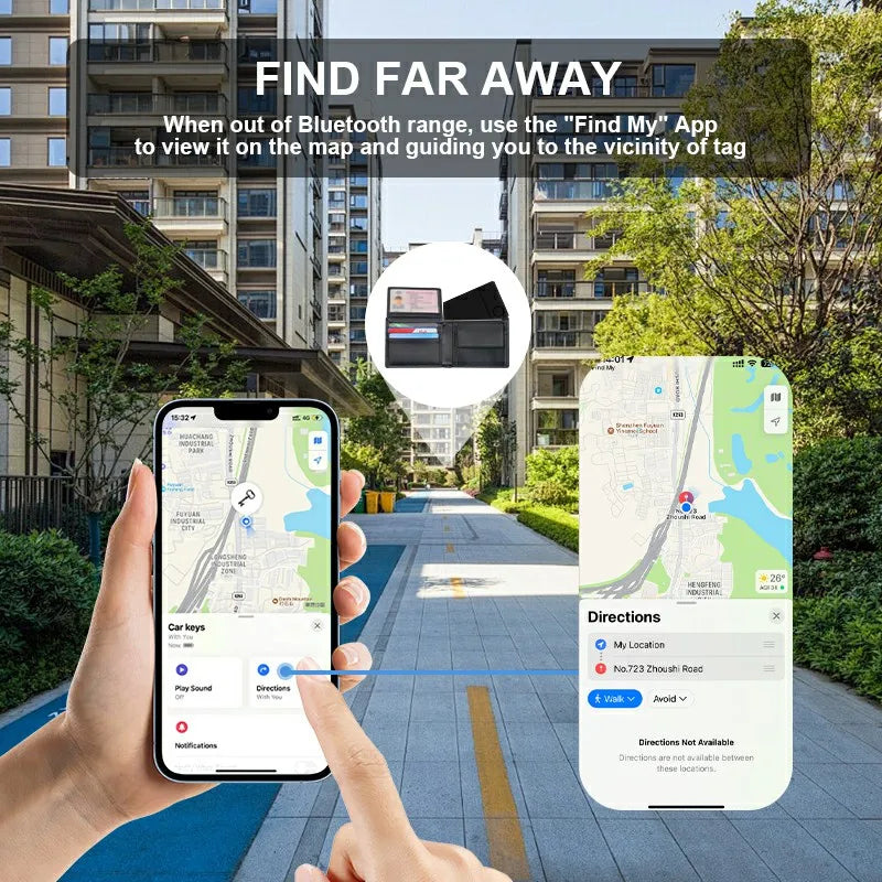Wireless Rechargeable Smart Card Tracker for Apple Find My by HitMyNeed