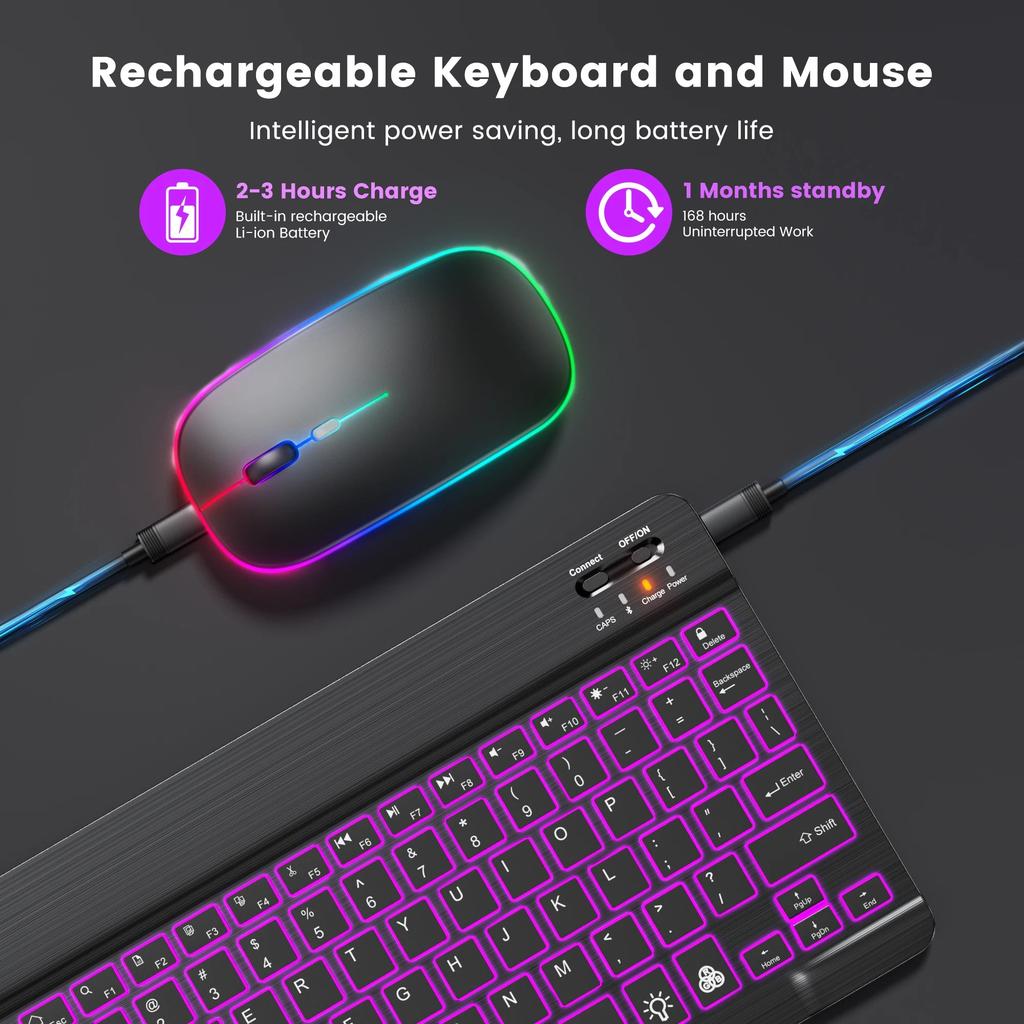 Wireless RGB Bluetooth Keyboard & Mouse Set by HitMyNeed