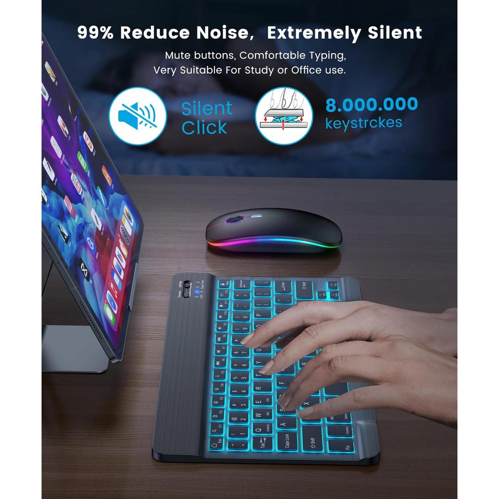 Wireless RGB Bluetooth Keyboard & Mouse Set by HitMyNeed