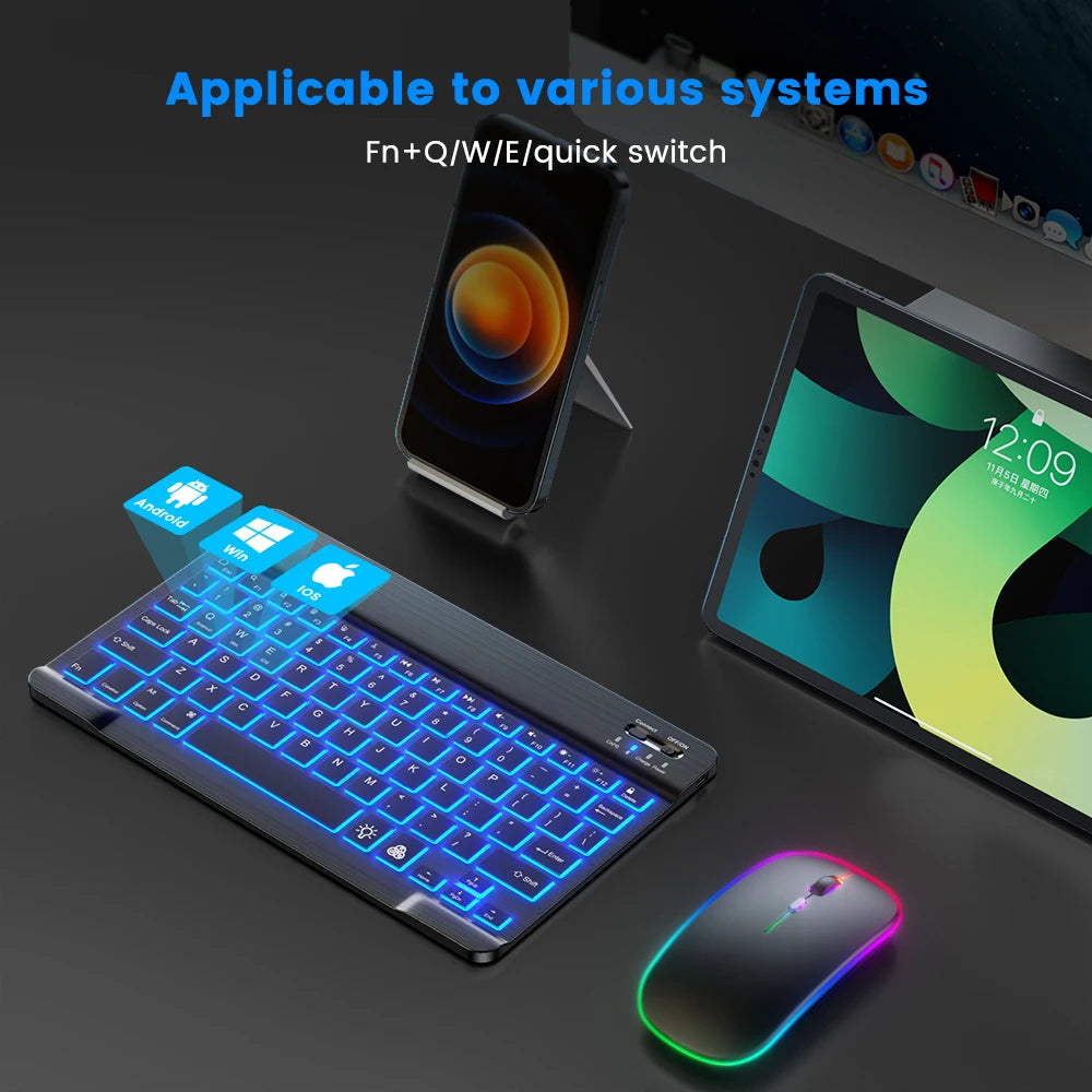 Wireless RGB Bluetooth Keyboard & Mouse Set by HitMyNeed