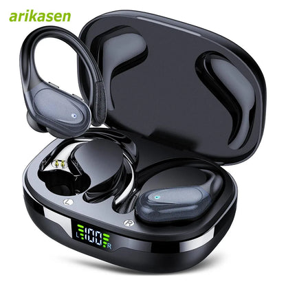 Wireless Sport Earbuds Bluetooth 5.3 with Mic 75H IPX6 dark-blue by HitMyNeed