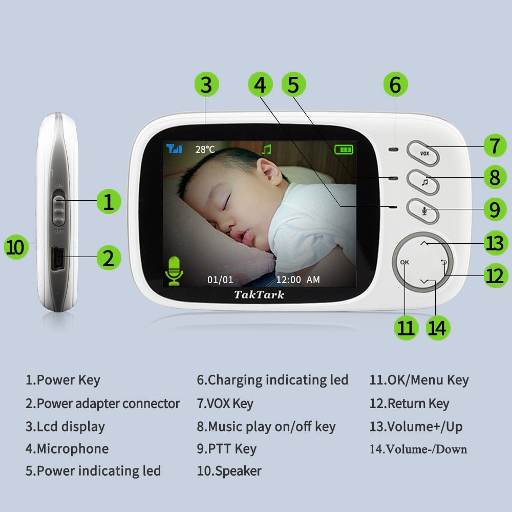 Wireless Video Baby Monitor with 3.2" LCD Screen by HitMyNeed