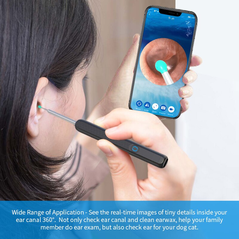 Wireless WiFi Ear Otoscope Camera with LED Light by HitMyNeed