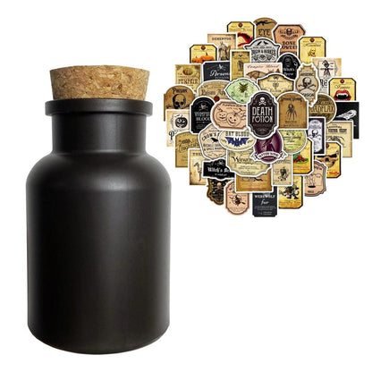 Witch Potion Bottle Halloween Decor with Labels 1pc-with-50-sticker by HitMyNeed