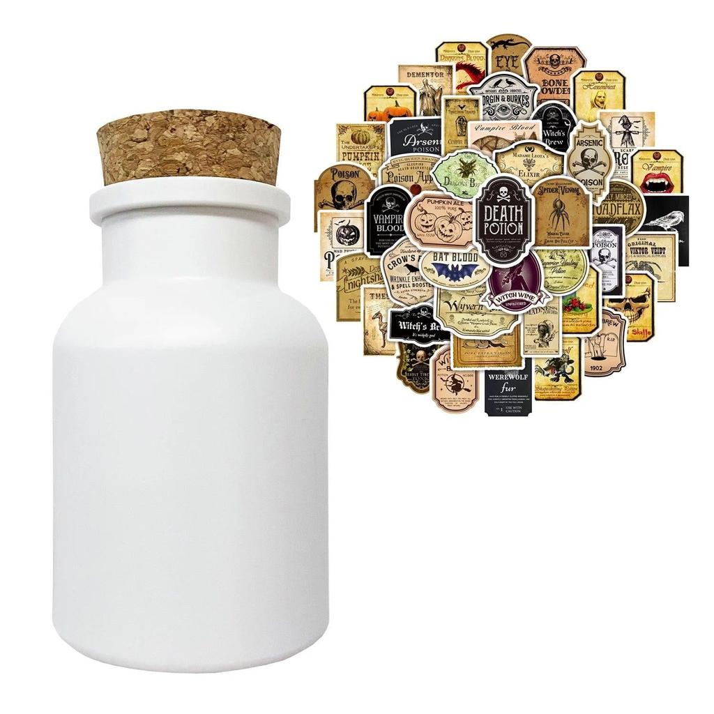 Witch Potion Bottle Halloween Decor with Labels 1pc-with-50-sticker-200006152 by HitMyNeed
