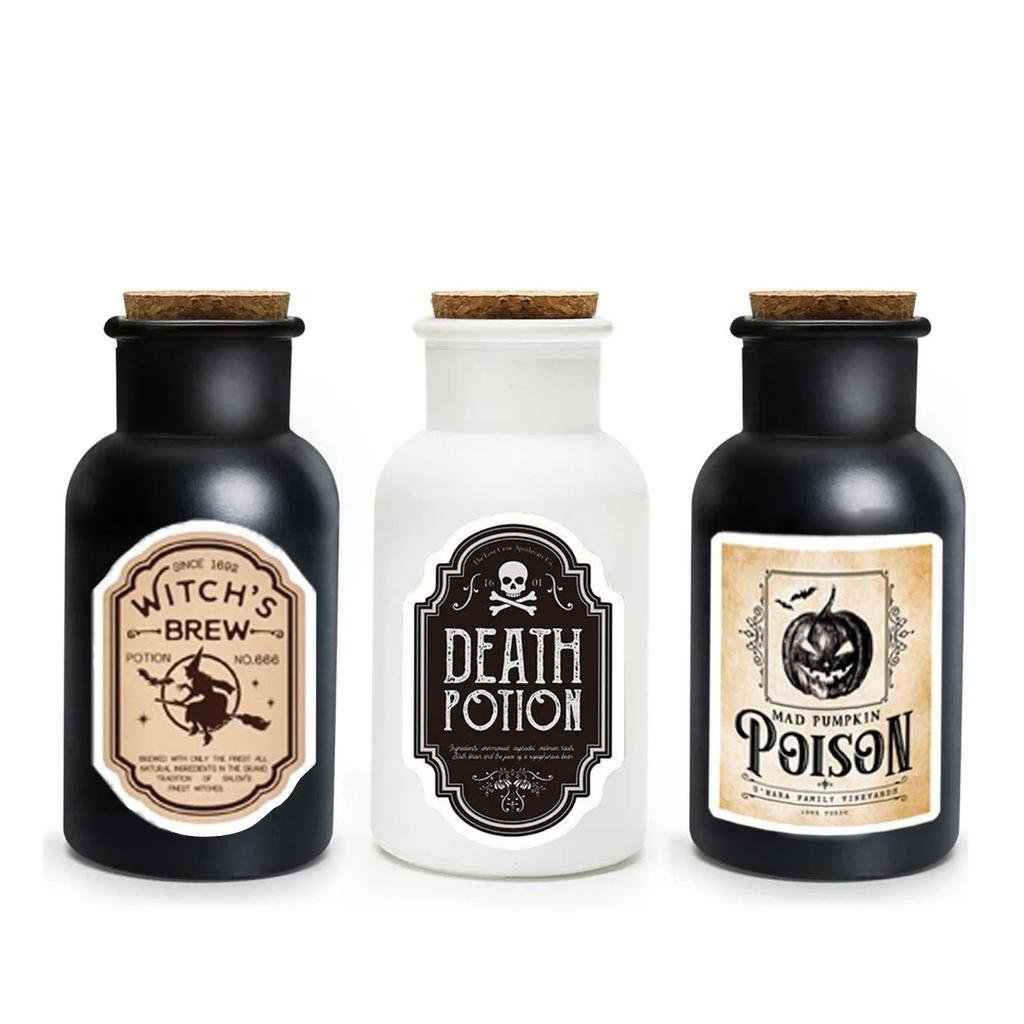 Witch Potion Bottle Halloween Decor with Labels by HitMyNeed