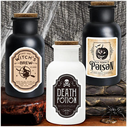 Witch Potion Bottle Halloween Decor with Labels by HitMyNeed