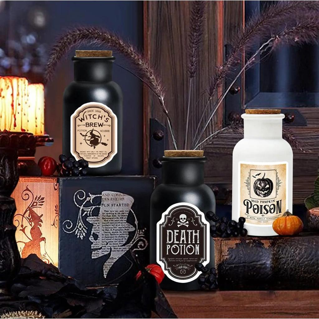 Witch Potion Bottle Halloween Decor with Labels by HitMyNeed