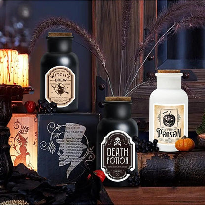 Witch Potion Bottle Halloween Decor with Labels by HitMyNeed