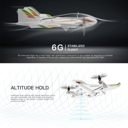 Wltoys XKS X450 6CH VTOL RC Airplane with LED by HitMyNeed
