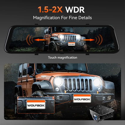 Wolfbox G900 4K Rearview Mirror Dash Cam with GPS by HitMyNeed