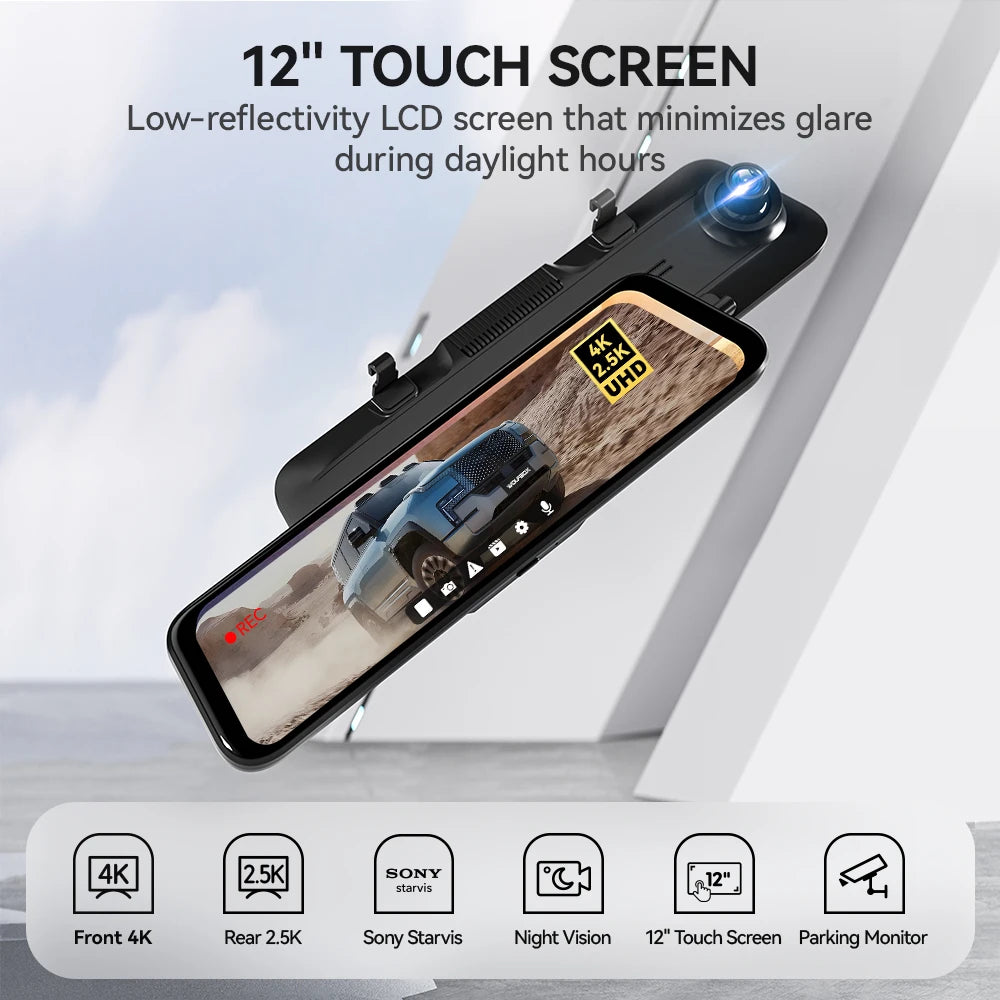 Wolfbox G900 4K Rearview Mirror Dash Cam with GPS by HitMyNeed