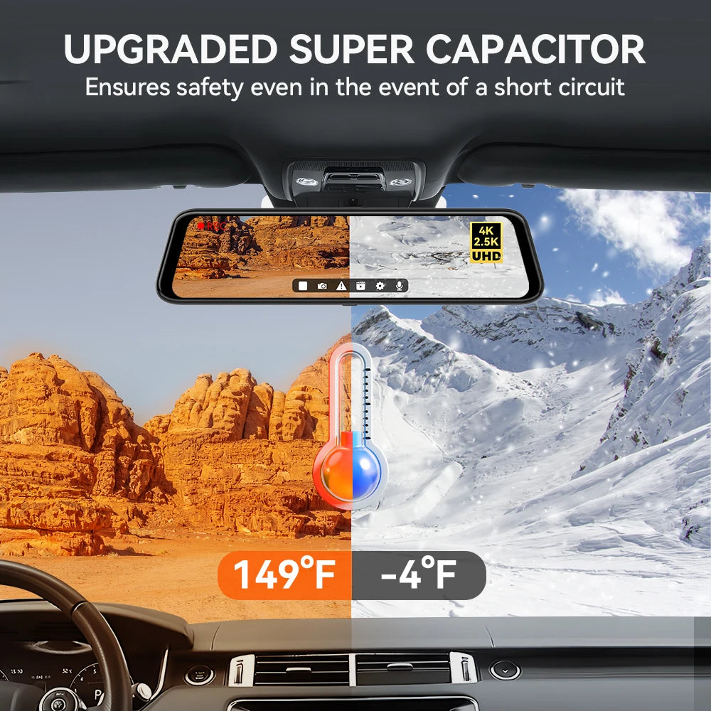 Wolfbox G900 4K Rearview Mirror Dash Cam with GPS by HitMyNeed