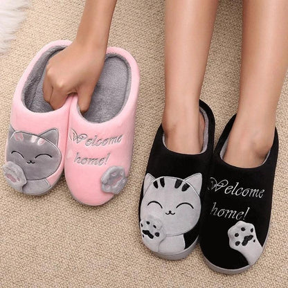 Women & Men Winter Cat Slippers Non-Slip Plush by HitMyNeed