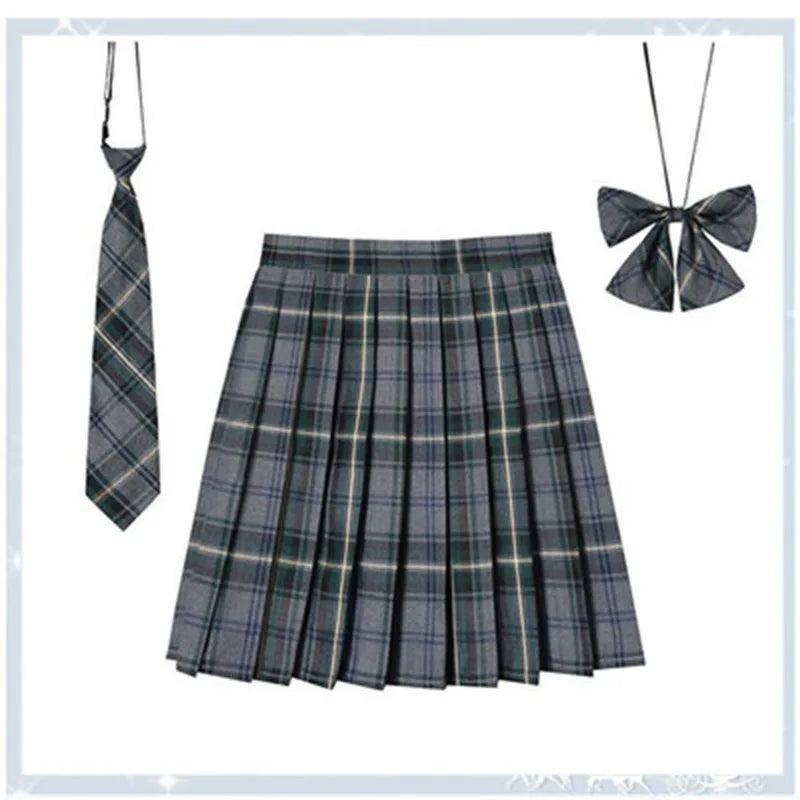 Women Plaid Pleated Mini Skirt with Necktie XXS-5XL 1 xs by HitMyNeed