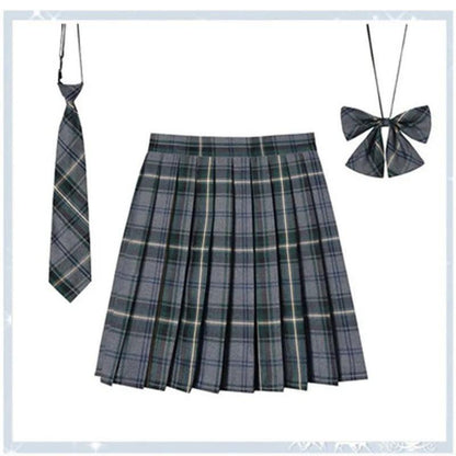 Women Plaid Pleated Mini Skirt with Necktie XXS-5XL 1 xs by HitMyNeed