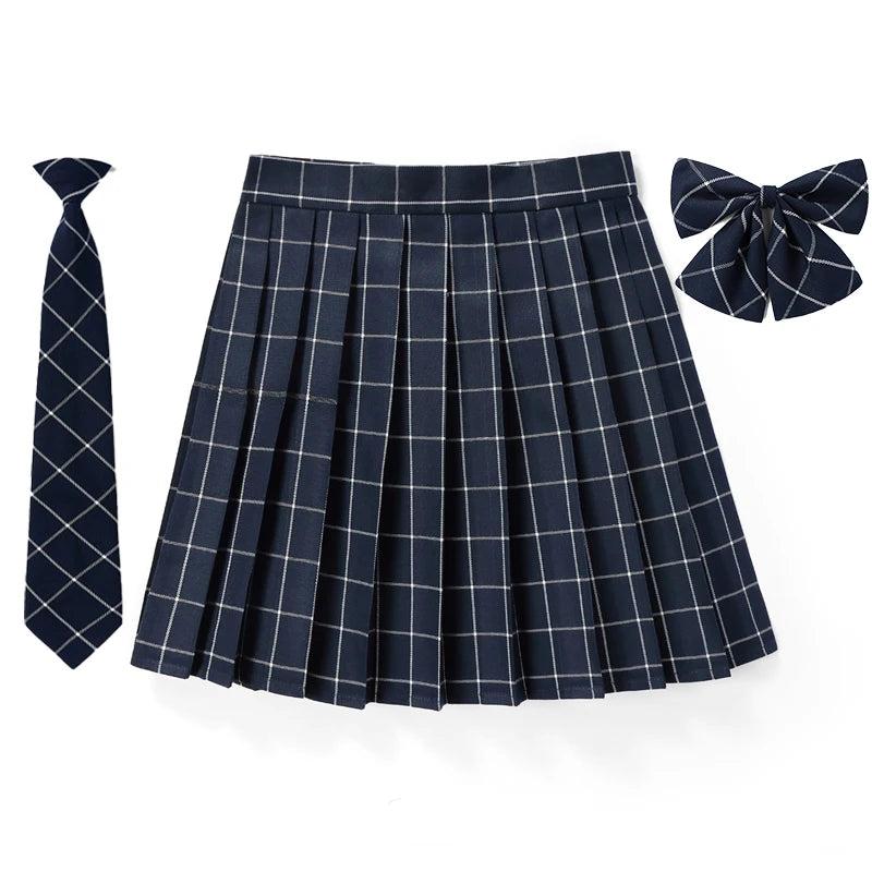 Women Plaid Pleated Mini Skirt with Necktie XXS-5XL 10 s by HitMyNeed