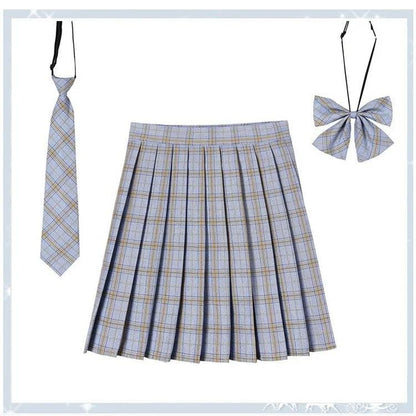 Women Plaid Pleated Mini Skirt with Necktie XXS-5XL 11 xl by HitMyNeed
