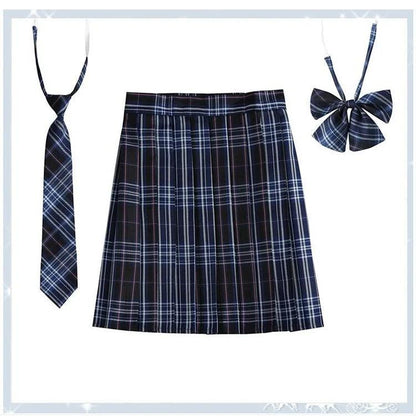 Women Plaid Pleated Mini Skirt with Necktie XXS-5XL 14 s by HitMyNeed