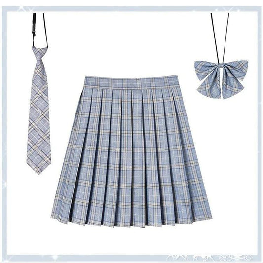 Women Plaid Pleated Mini Skirt with Necktie XXS-5XL 15 xs by HitMyNeed