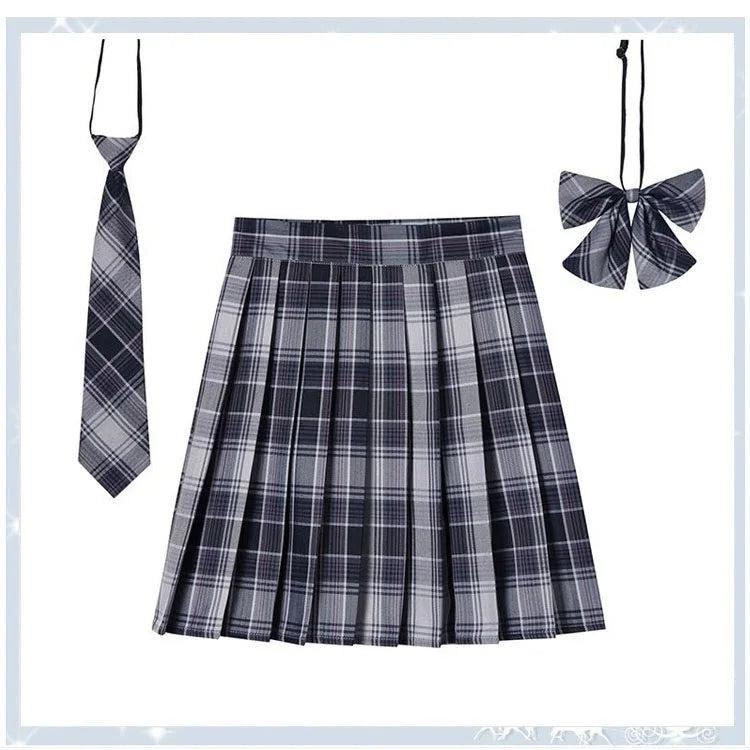 Women Plaid Pleated Mini Skirt with Necktie XXS-5XL 18 xxl by HitMyNeed