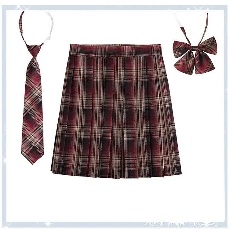 Women Plaid Pleated Mini Skirt with Necktie XXS-5XL 19 xs by HitMyNeed